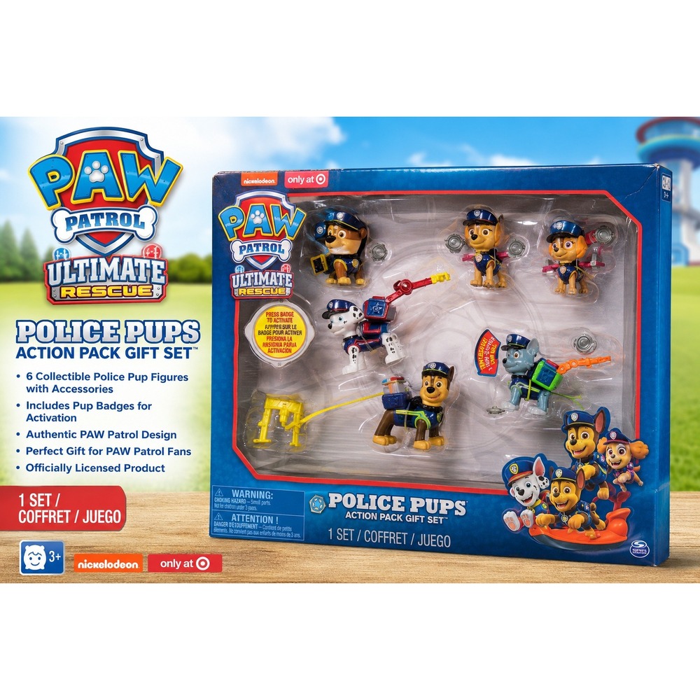 Paw Patrol Ultimate Rescue Police Pups Action Pack Gift Set 6 Figures Target New